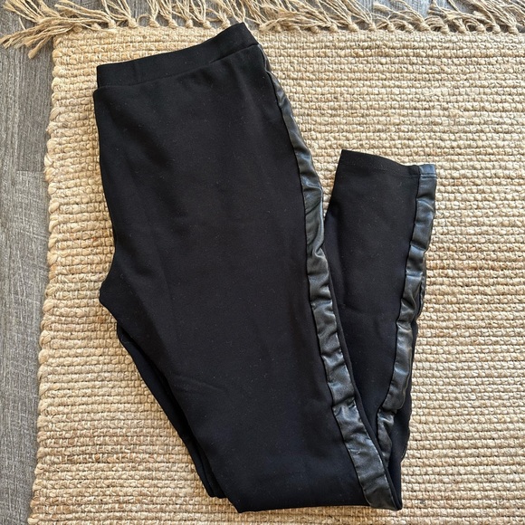 Joie black legging leather stripe pants - Picture 2 of 5